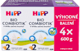 BIO pokračovací mléčná kojenecká výživa 2 Combiotik 6m, 4x600 g HiPP