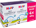 BIO pokračovací mléčná kojenecká výživa 2 Combiotik 6m, 4x600 g HiPP