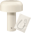 Tischlampe aus Metall, beige, dimmbar (20 cm) dm home