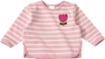Sweatshirt mit Ringel-Muster & Blumen-Applikation, rosa, Gr. 74 ALANA