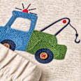 Set mit Sweatshirt mit Fahrzeug-Stickerei & Jogginghose, beige, Gr. 74 ALANA