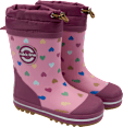 Gummistiefel mit Herz-Muster, lila, Gr. 26/27 Mikk-Line