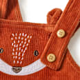 Latzhose aus Velours mit Fuchs-Motiv, rot, Gr. 74 ALANA