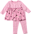 Set mit Tunika & Leggings mit Brombeeren-Muster, rosa, Gr. 80 ALANA