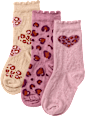 Socken mit Herz- & Leo-Muster, lila, Gr. 23/26 ALANA