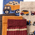 Socken mit Ripp-Struktur & Fahrzeug-Muster, bunt, Gr. 19/22 PUSBLU