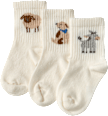Tennissocken mit Tier-Motiven, weiß, Gr. 23/26 ALANA
