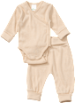 Set mit Wickelbody & Hose in Waffel-Struktur, beige, Gr. 62/68 ALANA