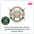 Schnuller Cherry mint/braun, Gr.1, 0-6 Monate Nip
