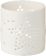 Porzellankerzenhalter mit Sternchenausstanzung, matt weiß (8 cm) Dekorieren & Einrichten
