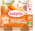bio příkrm dýně, mrkev a jablko s kachním masem 2x200 g babybio