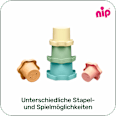 Stapelbecher Set play green bunt 5tlg Nip
