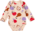 Body Langarm Pro Climate mit Obst-Muster, beige, Gr. 86/92 ALANA