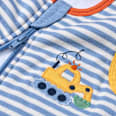 Schlafsack 2 TOG mit Streifen-Muster & Bagger-Applikation, blau, 70 cm ALANA