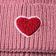 Strickmütze mit Herz-Applikation, rosa, Gr. 54/55 PUSBLU