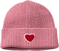 Strickmütze mit Herz-Applikation, rosa, Gr. 54/55 PUSBLU