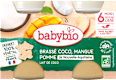 příkrm kokosové mléko, mango a jablko 2x130 g babybio