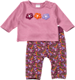 Set mit Langarmshirt & Hose mit Blüten-Applikation, lila, Gr. 56
 ALANA