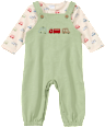 Set mit Latzhose & Langarmshirt mit Auto-Muster, grün, Gr. 62
 ALANA