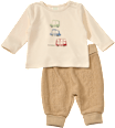 Set mit Langarmshirt & Hose mit Mitwachsfunktion, beige, Gr. 56
 ALANA
