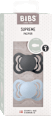 Silikonska duda SUPREME, 0-6 m, Iron & Baby Blue, velikost: 1 BIBS