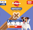Kausnack Hund Zahnpflege DentaStix für kleine Hunde, Multipack (10x7 Stück) Pedigree