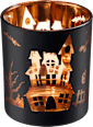 Glaskerzenhalter Haus, schwarz-kupfer (10 cm) Dekorieren & Einrichten