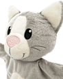 Handpuppe Katze, grau fluffies