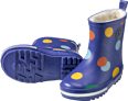 Gummistiefel mit Futter & Punkte-Muster, blau, Gr. 26/27 PUSBLU