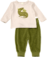 Set mit Langarmshirt & Hose mit Mitwachsfunktion, grün, Gr. 62 ALANA