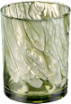 Windlicht aus Glas, marmoriert dunkelgrün (9x12,5 cm) BOLTZE