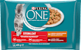 Sterilised kapsičky pro kočky kuře, hovězí ve šťávě 4x85g PURINA GOURMET