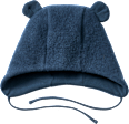 Mütze mit Bio-Wolle & Ohren, blau, Gr. 48/49
 ALANA