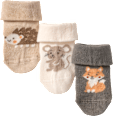 Erstlingssocken mit Tier-Motiven, beige + grün, Gr. 13/14 ALANA