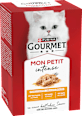 Nassfutter Katze mit Geflügel, Mon Petit intense, Multipack (6x50 g) Purina Gourmet