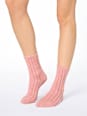 Socken Supersoft mit Ripp-Struktur pink Gr. 35-38 nur die