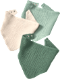 Halstücher aus Musselin, grün + beige, ca. 43 x 21 cm ALANA