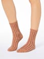 Socken Supersoft mit Ripp-Struktur braun Gr. 35-38 nur die
