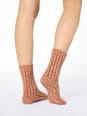 Socken Supersoft mit Ripp-Struktur braun Gr. 35-38 nur die