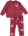 Set mit Sweatshirt und Hose mit Herz-Muster, rot, Gr. 92 ALANA