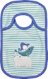 Lätzchen mit Streifen & Tier-Applikation, blau + weiß ALANA