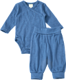 Set mit Wickelbody & Hose mit Fuchs-Muster, blau, Gr. 50/56 ALANA