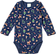 Body Langarm mit Weihnachts-Muster, blau, Gr. 62/68 ALANA