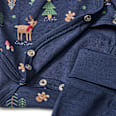 Set mit Wickelbody und Hose mit Weihnachts-Muster, blau, Gr. 50/56 ALANA
