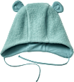 Mütze mit Bio-Wolle & Ohren, grün, Gr. 46/47
 ALANA