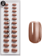 Künstliche Nägel, Soft Gel Press Ons Glazed Chocolate Short Square Doonails