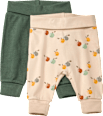 Hosen mit Apfel-Muster & Mitwachsfunktion, beige + grün, Gr. 68 ALANA