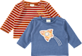 Langarmshirts mit Raketen-Motiv und Streifen-Muster, braun + blau, Gr. 56 ALANA