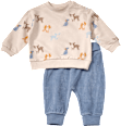 Set mit Sweatshirt mit Hunde-Muster & Velours-Hose, blau, Gr. 62 ALANA