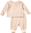 Set mit Wickelshirt & Hose mit Mitwachsfunktion, beige, Gr. 56 ALANA